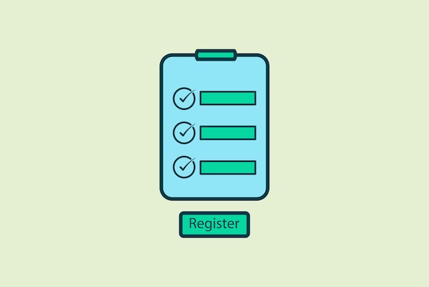 Register icon icon related to UI elements suitable for web site app user interfaceselement printable etc flat line icon style simple vector design editable