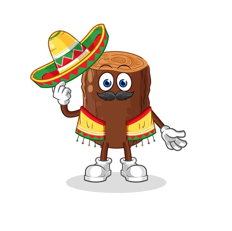 Vector registrar la cultura mexicana y el vector de mascota de dibujos animados de bandera