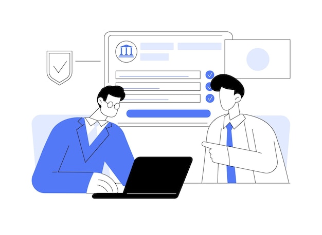 Registrar nombre comercial concepto abstracto ilustración vectorial