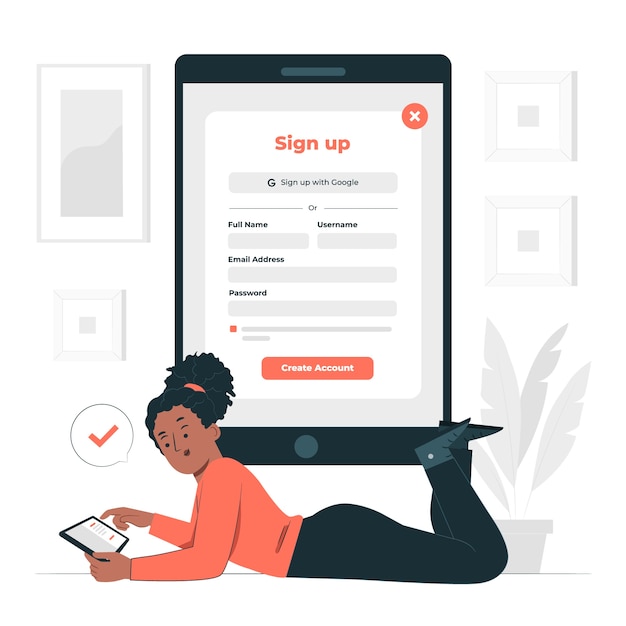 Registrarse ilustración del concepto
