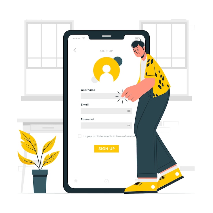 Vector registrarse ilustración del concepto