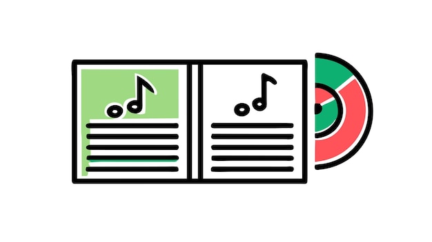 Registros de música clásica Ilustración gráfica vectorial Formato de archivo fuente EPS Icon de escala sin pérdidas