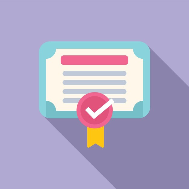 Regla de cumplimiento del vector plano del icono de control del producto del certificado