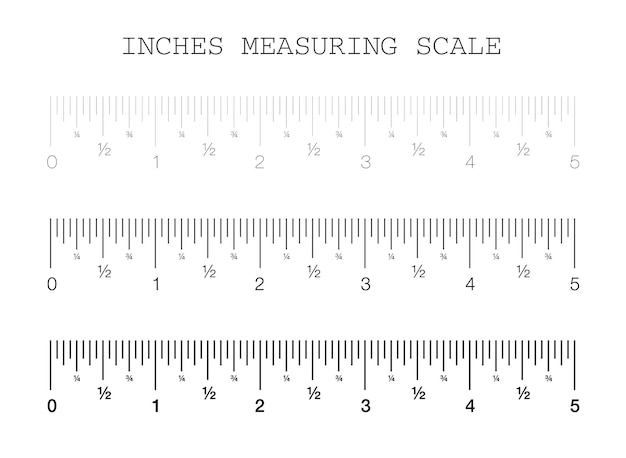 Regla Escala de medición Marcado para reglas Ilustración vectorial Escala en pulgadas