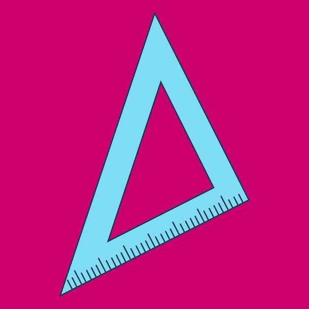 Regla triangular para el ornamento de diseño de la vuelta a la escuela