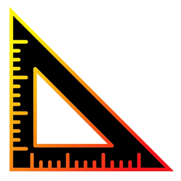 Vector una regla con un triángulo que dice x en él