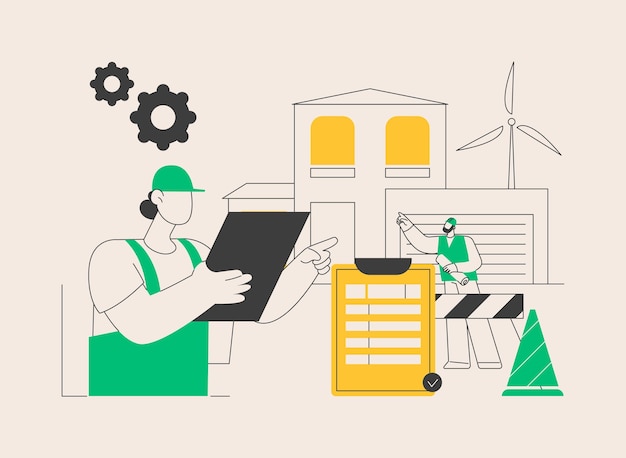 Reglamentación de la construcción Ilustración vectorial de conceptos abstractos