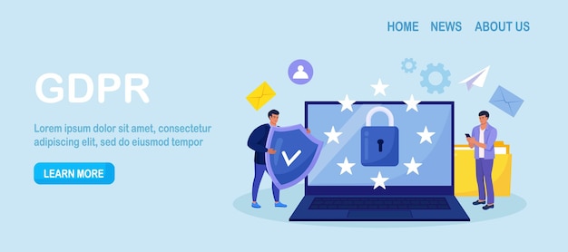 Reglamento general de privacidad para la protección de datos personales GDPR y política de privacidad Control y seguridad de la información personal Personas que protegen datos comerciales e información legal