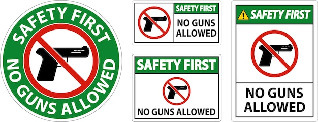 Reglas de no armas Señal de seguridad primero No se permiten armas