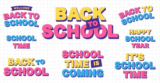 Regreso a la escuela diseño de letras y citas