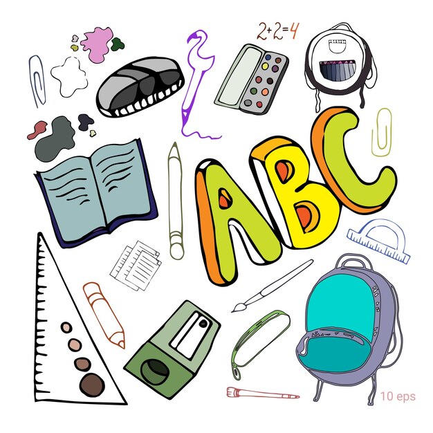 Regreso a la escuela doodle set
