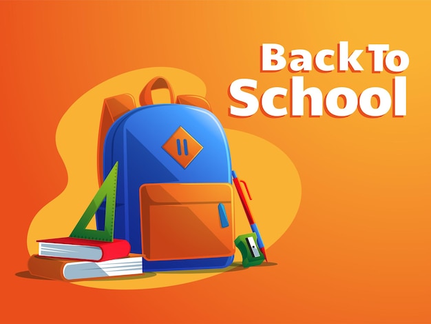 regreso a la escuela con equipo escolar