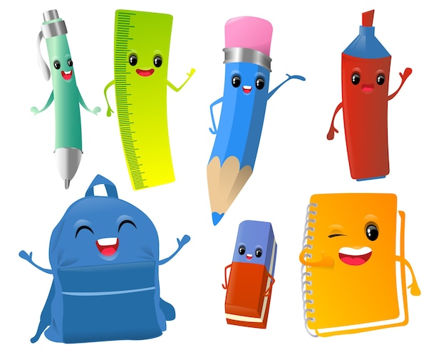 Regreso a la escuela, fondo de personajes