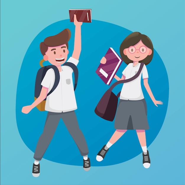 Regreso a la escuela con niños felices