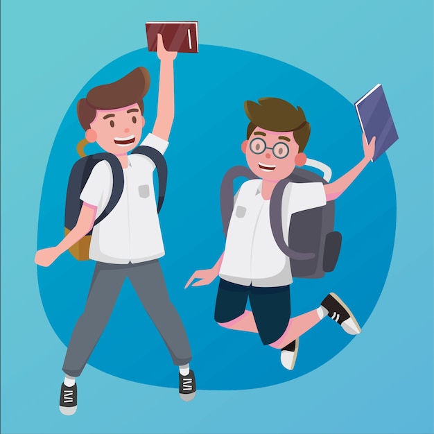 Regreso a la escuela con niños felices
