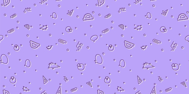 Regreso a la escuela de patrones sin fisuras Concepto de aprendizaje Fondo con signos escolares Ilustración vectorial textura científica