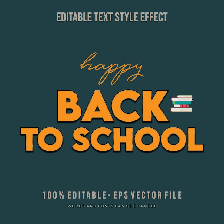 Vector regreso a la escuela texto 3d