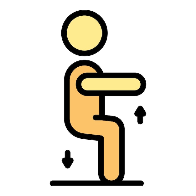 La rehabilitación física sentarse icono resumen la rehabilitación física se sientan icono vectorial color plano aislado
