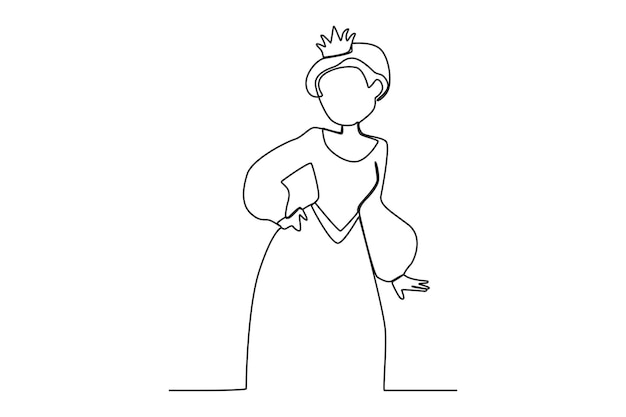 Una reina posando para el día de su coronación Queen oneline drawing