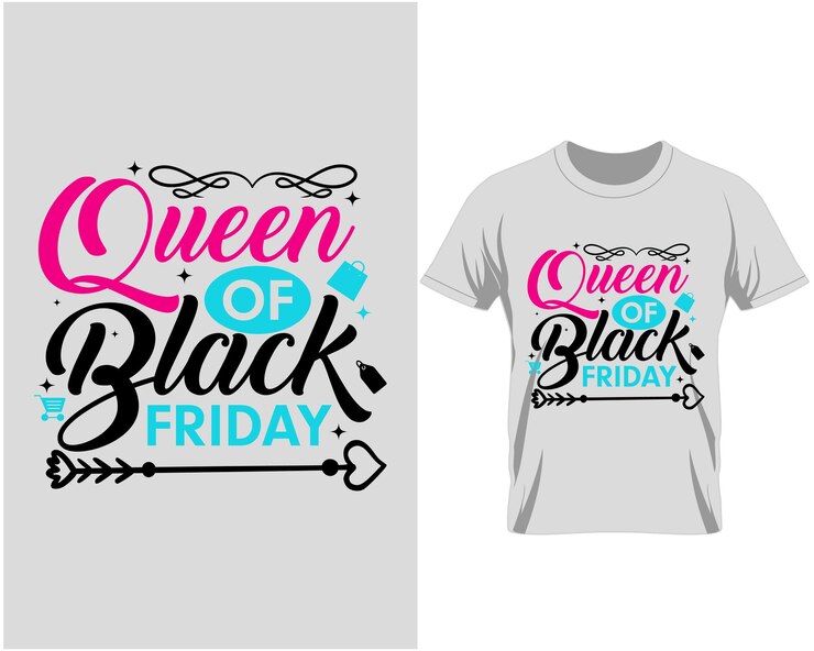 Reina del viernes negro cita vector de diseño de camiseta