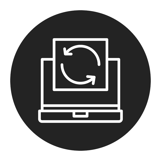 Reiniciar la imagen vectorial del icono Se puede utilizar para la impresión 3D