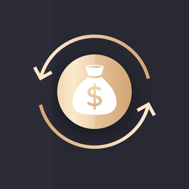 Reinvertir dinero, financiación e inversión icono para web