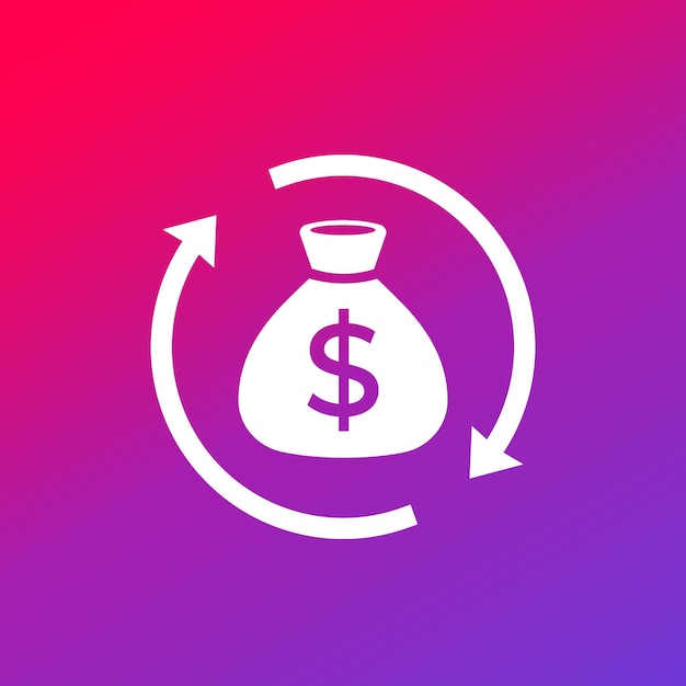 reinvertir dinero financiamiento e inversión vector icono