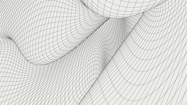 Vector rejilla curva abstracta paisaje de estructura metálica ilustración de arquitectura vectorial