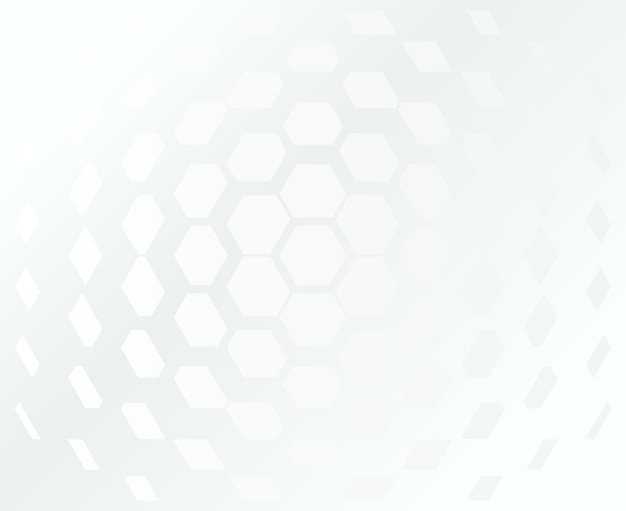 Rejilla hexagonal fondo etéreo blanco y gris. Concepto mínimo de diseño vectorial. Diseño web decorativo, afiche, pancarta. Fondo de luz hexagonal abstracto Aura.