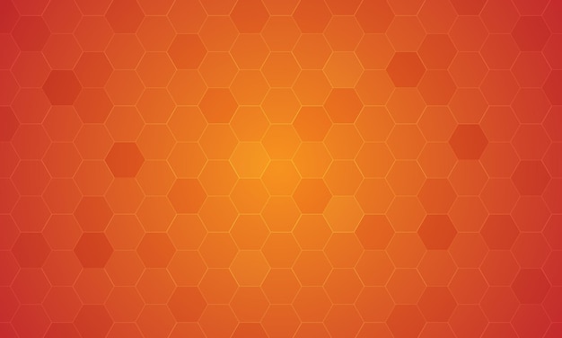 Rejilla hexagonal de fondo naranja