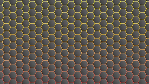 Vector rejilla hexagonal vectorial de hexágonos oscuros gradiente de fondo naranja tópicos de escritorio