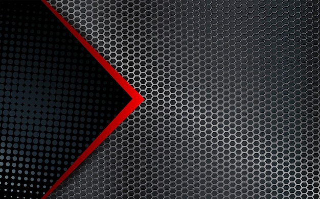 Rejilla de metal de fondo geométrico abstracto con una flecha roja fina