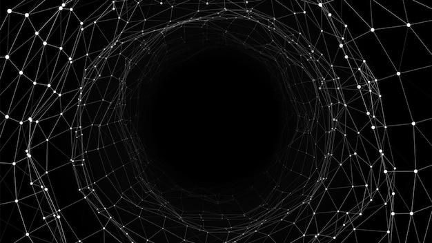 Rejilla de perspectiva abstracta paisaje de estructura metálica ilustración vectorial