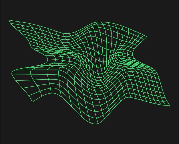 Rejilla de perspectiva cyberpunk Geometría cibernética elemento y2k Estilo aislado