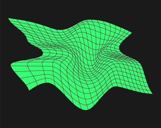 Rejilla de perspectiva cyberpunk Geometría cibernética elemento y2k