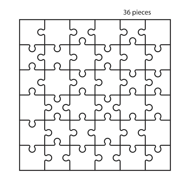 Vector rejilla de rompecabezas rompecabezas