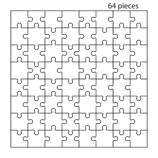 Vector rejilla de rompecabezas rompecabezas