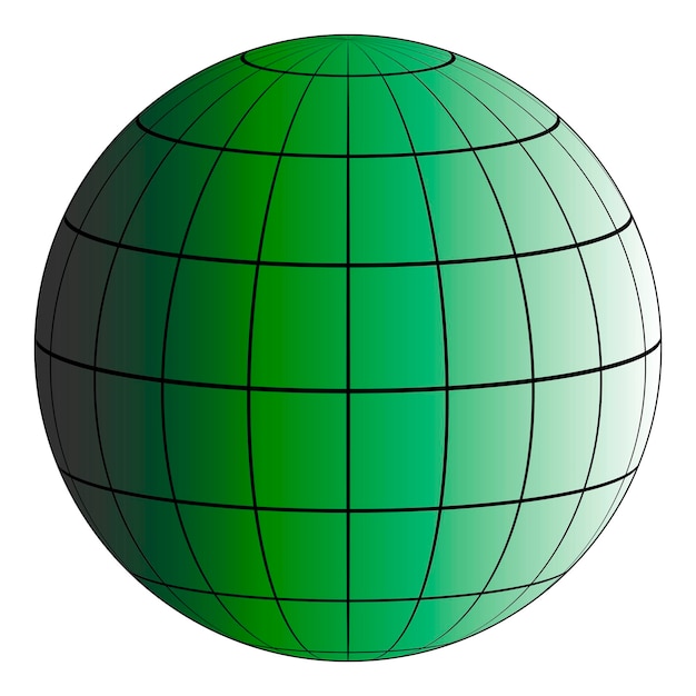 Rejilla terrestre globus 3d el efecto de la iluminación por el sol vector modelo de planeta verde de la tierra