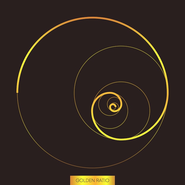 Relación dorada Círculos en proporción dorada Formas geométricas Estilo minimalista Ilustración vectorial