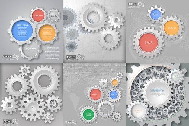 Vector relación de engranajes para conceptos de negocio.