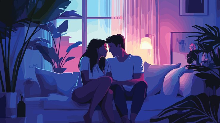 Vector relaciones de pareja ilustración de dibujos animados de amor