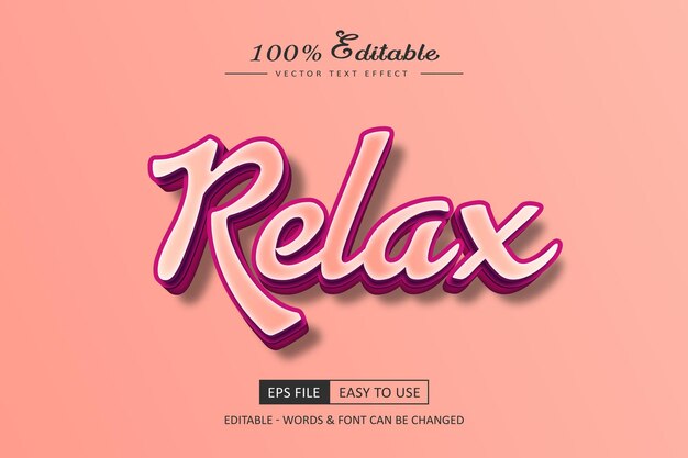 Relaja el efecto de texto editable estilo de fuente de tipografía moderna