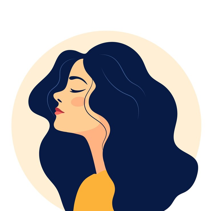Relajación mujer armonía emoción positiva Ilustración de salud mental
