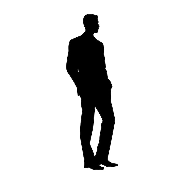 Relajado hombre de negocios inclinado silueta clipart