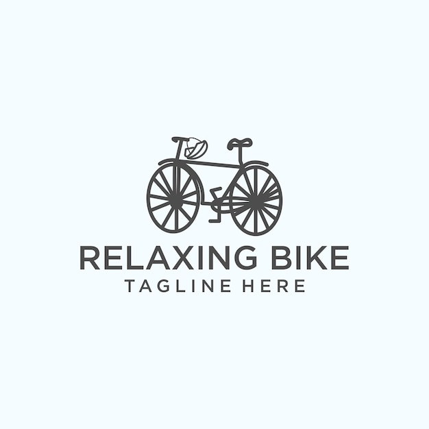 Relajante bicicleta logotipo icono diseño vector plantilla
