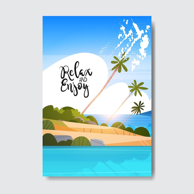 relajarse disfrutar de paisaje de verano palmera playa insignia