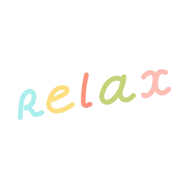 relajarse, vector, letras