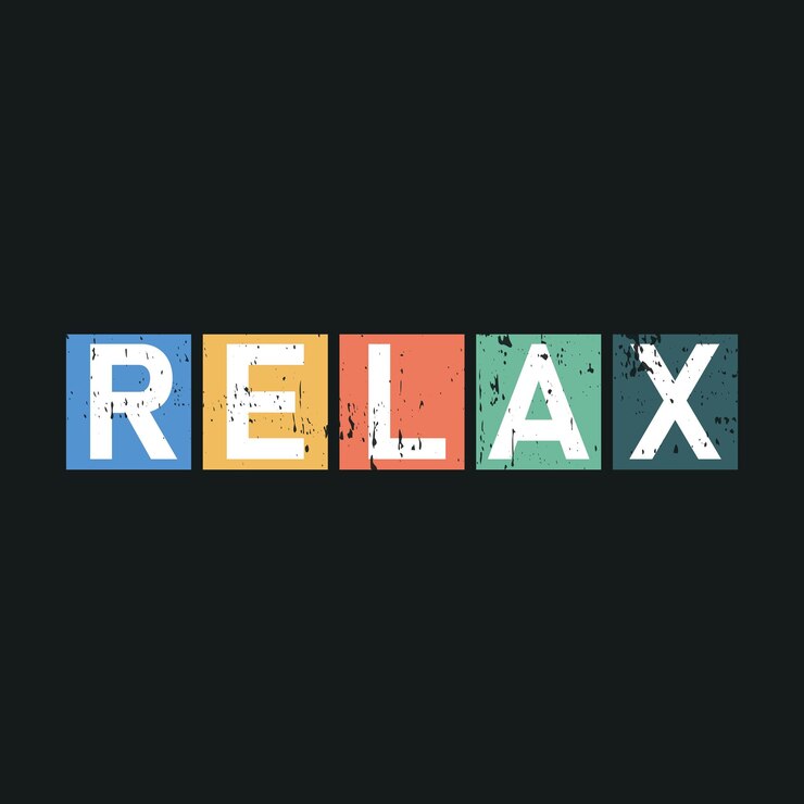 Relax tipografía camiseta diseño gráficos vectoriales para impresión bajo demanda vector premium
