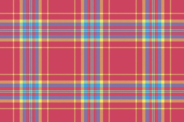 Relieve patrón tartan a cuadros sedoso vector de cheque sin costuras aislamiento textil fondo textura de tela en colores rojo y amarillo