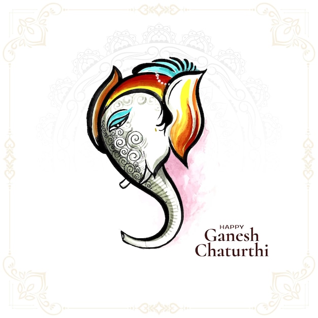 Religiosa hermosa tarjeta de felicitación del festival Happy Ganesh Chaturthi